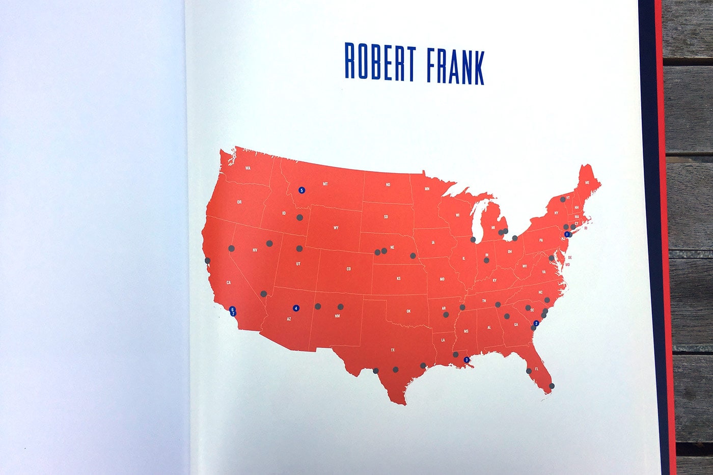 Robert Frank map in The Open Road