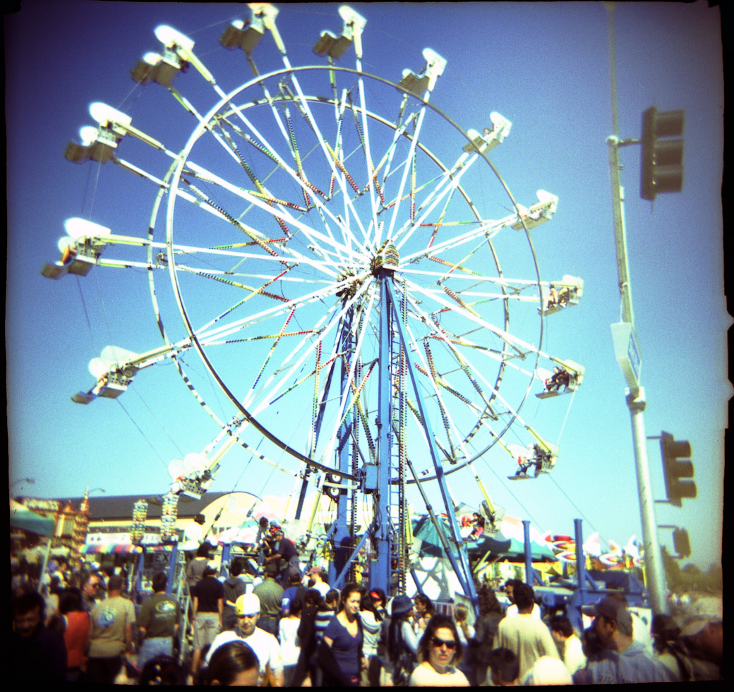 Ferris Wheel and Crowd